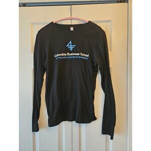 Columbia Business School CBS Black Cotton Crewneck Long Sleeve Tee, Adult L NWOT
